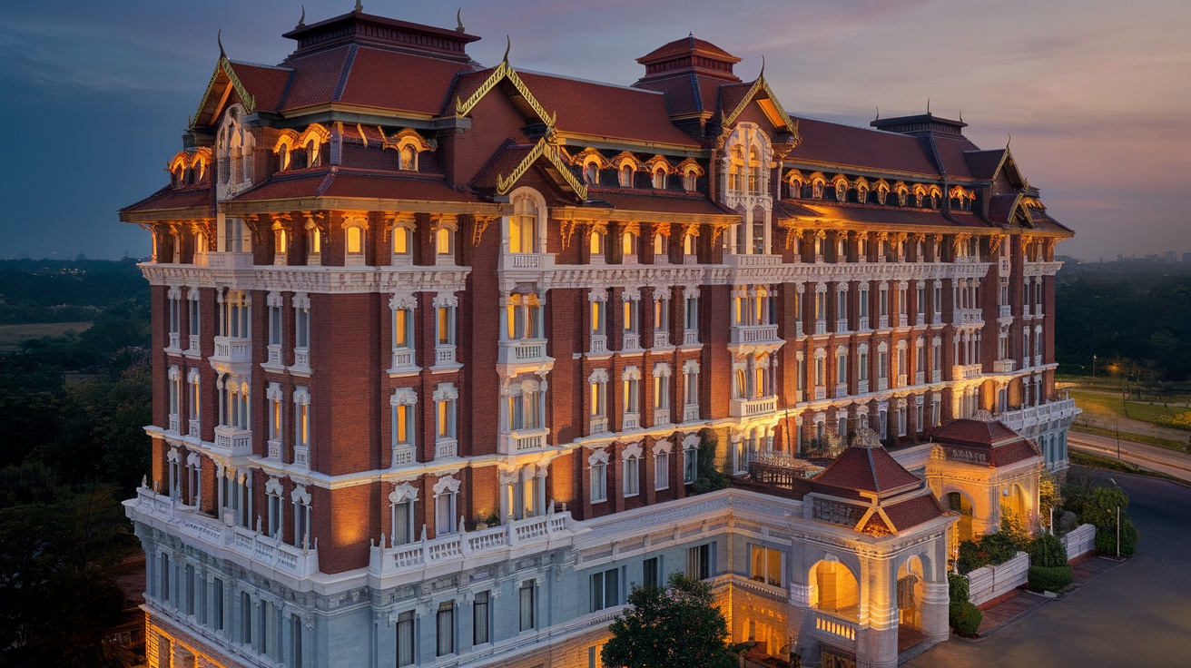 The Grand Palace Hotel in Bangkok, showcasing its grand architecture and elegant design.