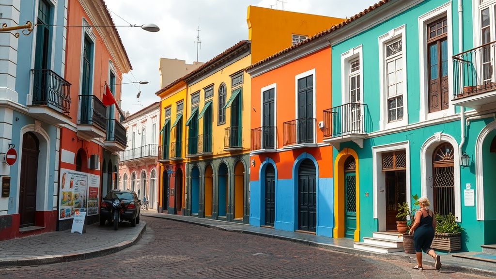 Colorful buildings in the historic Pelourinho district of Salvador, Brazil