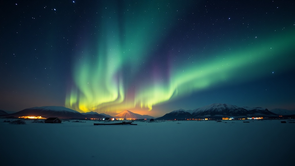 The Northern Lights illuminating the night sky in Tromsø, Norway.