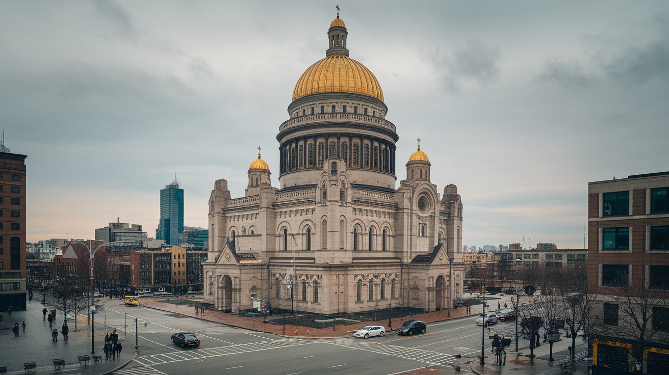 St. Isaac's Cathedral with its golden dome and surrounding cityscape