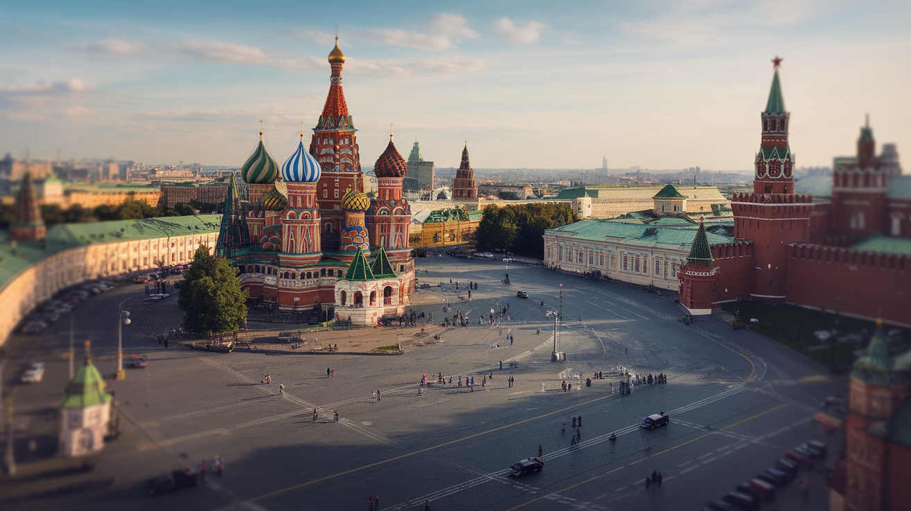 A view of the stunning Red Square and St. Basil's Cathedral in Moscow