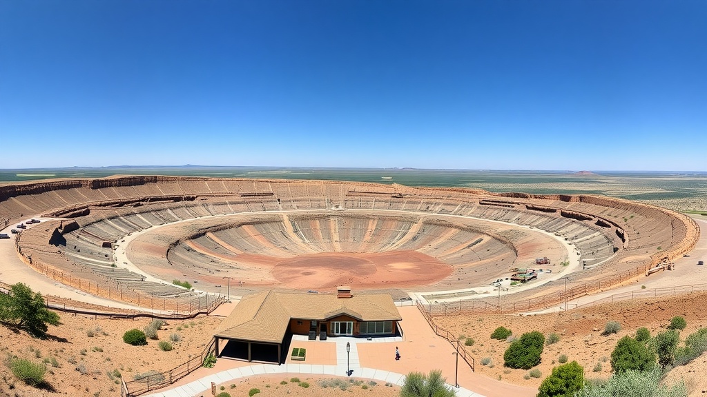 Panoramic view of Meteor Crater in Arizona.