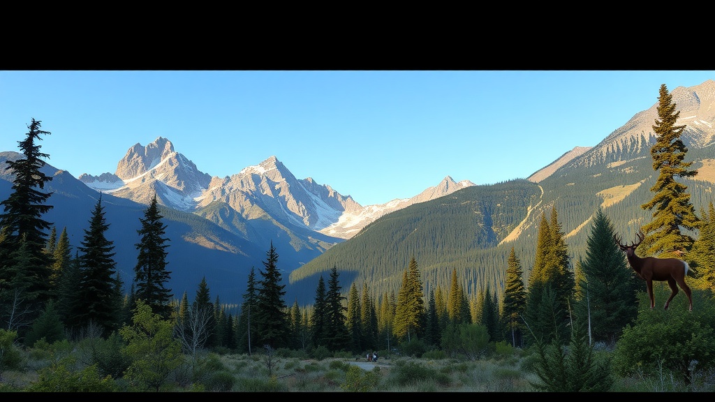 Scenic view of North Cascades mountains with wildlife.