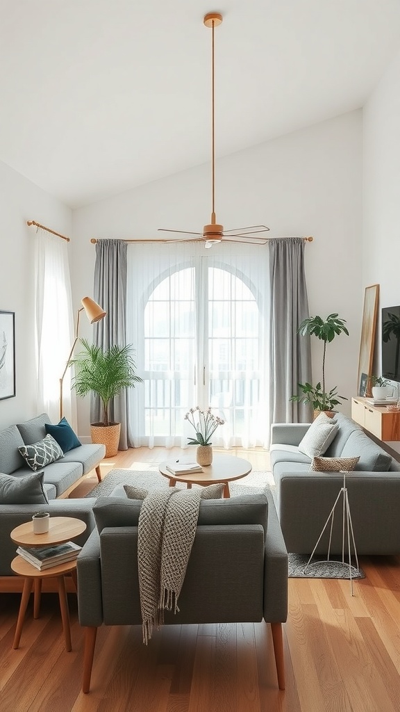 Cozy Scandinavian living room with multi-use furniture