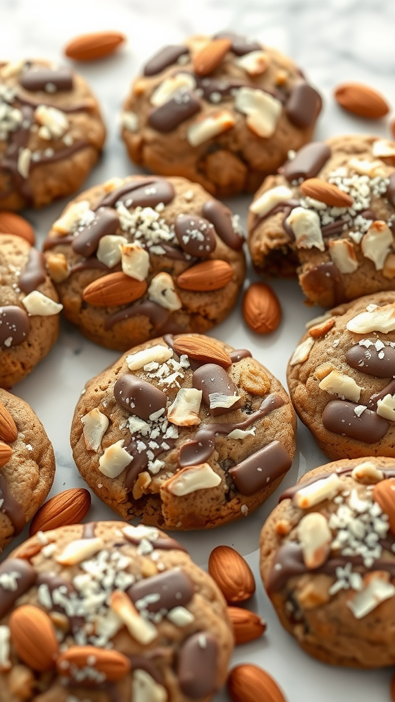 Delicious Almond Joy Cookies with chocolate, almonds, and coconut