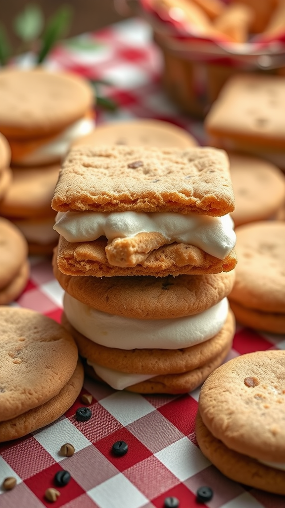 Delicious S'mores Cookies stacked and ready to enjoy