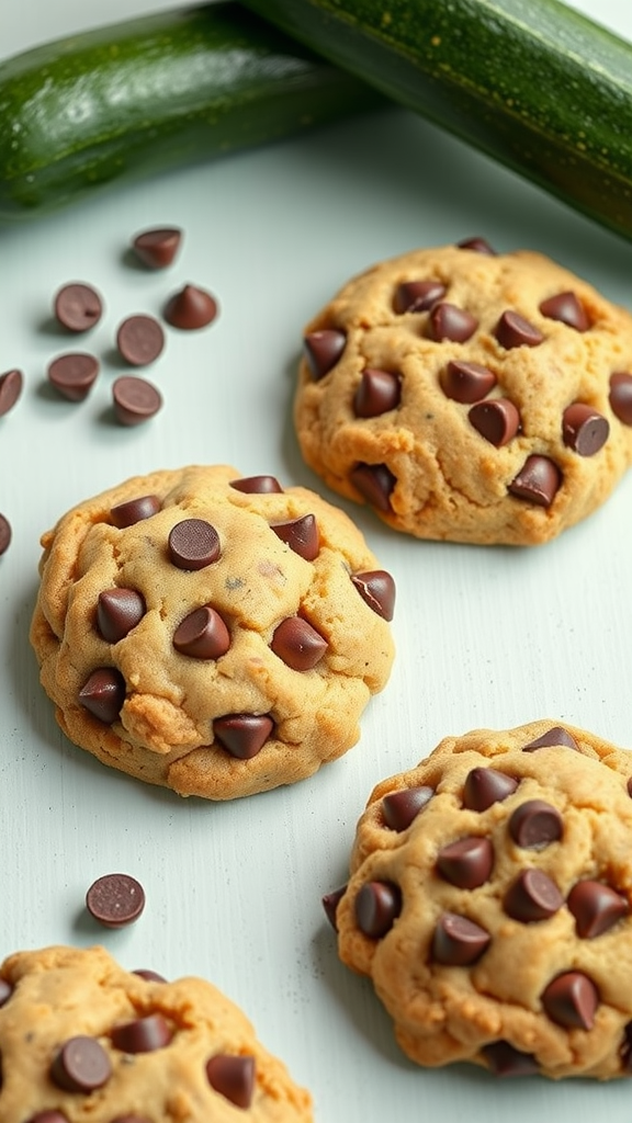 Delicious zucchini cookies with chocolate chips