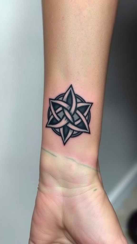 Celtic knot tattoo on wrist