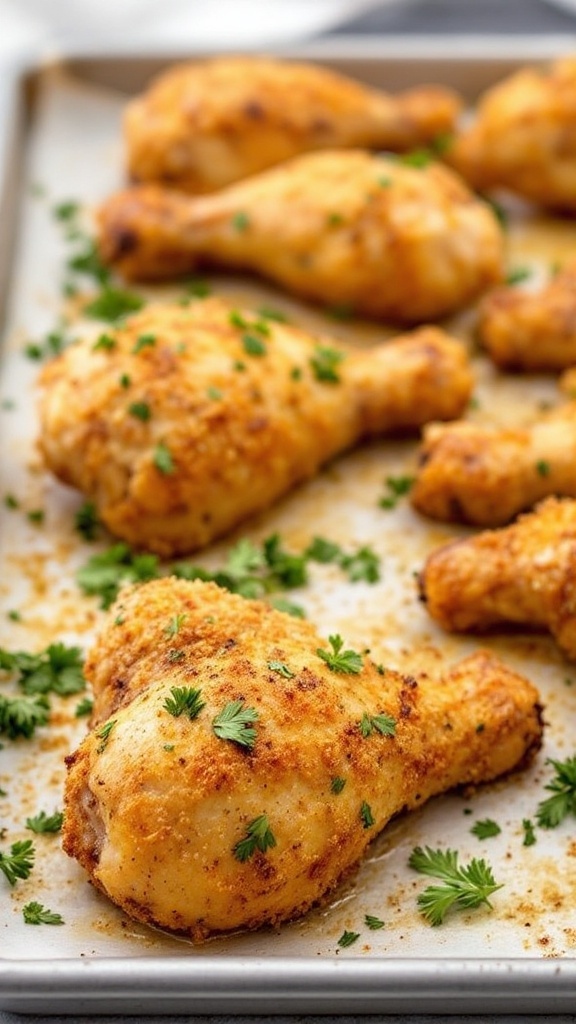 Garlic Parmesan Baked Chicken Drumsticks