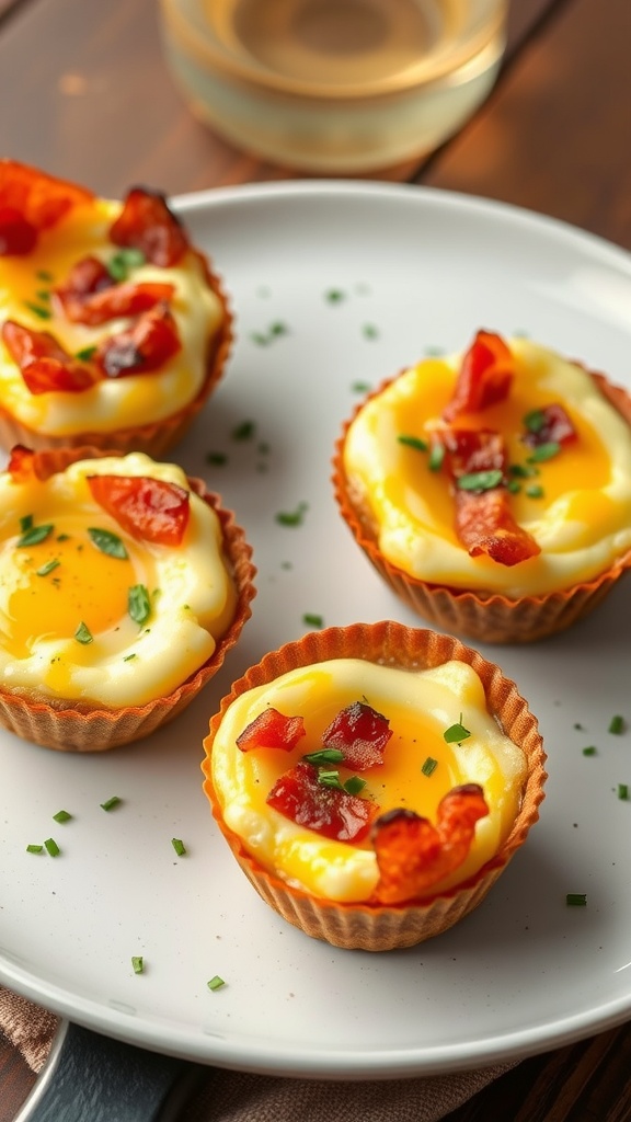 Bacon and Cheese Egg Muffin Cups on a plate