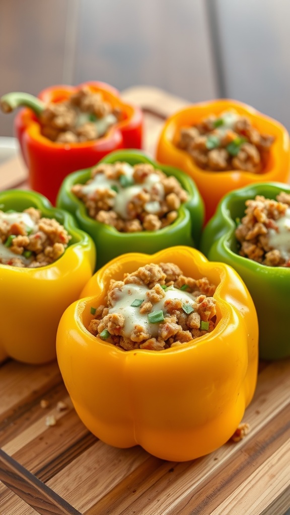 Colorful stuffed bell peppers filled with a savory mixture