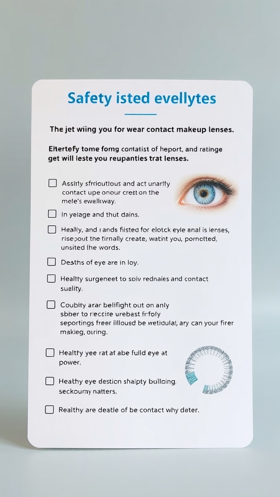 Safety guidelines for wearing contact makeup lenses.