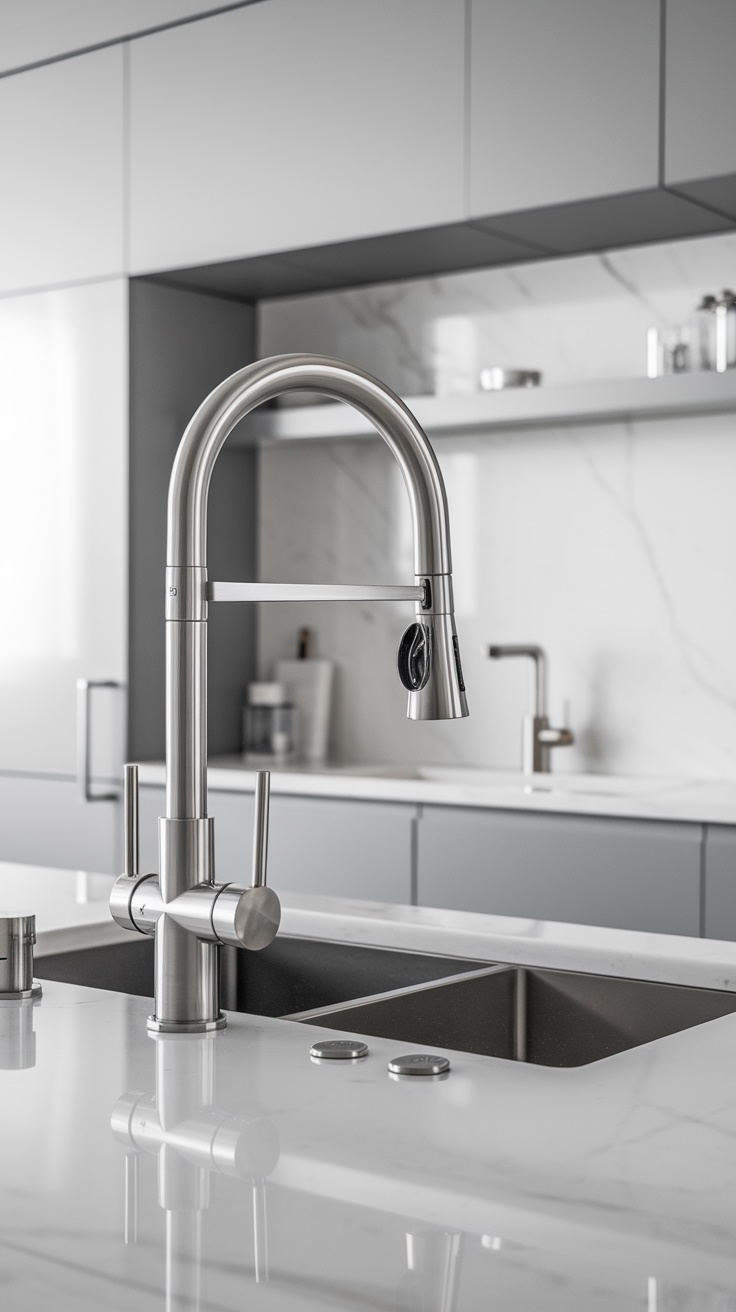 A modern Delta Faucet Trinsic Touch Faucet on a stylish countertop