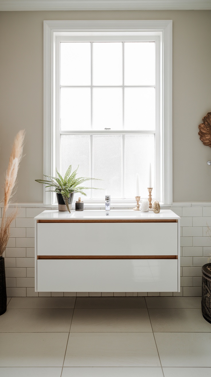 Ikea Godmorgon Vanity with plants and decorative items