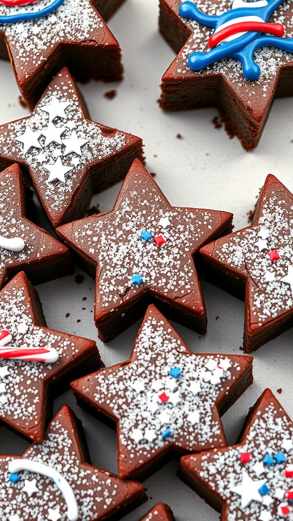 Delicious star-shaped brownie bites decorated for a patriotic celebration